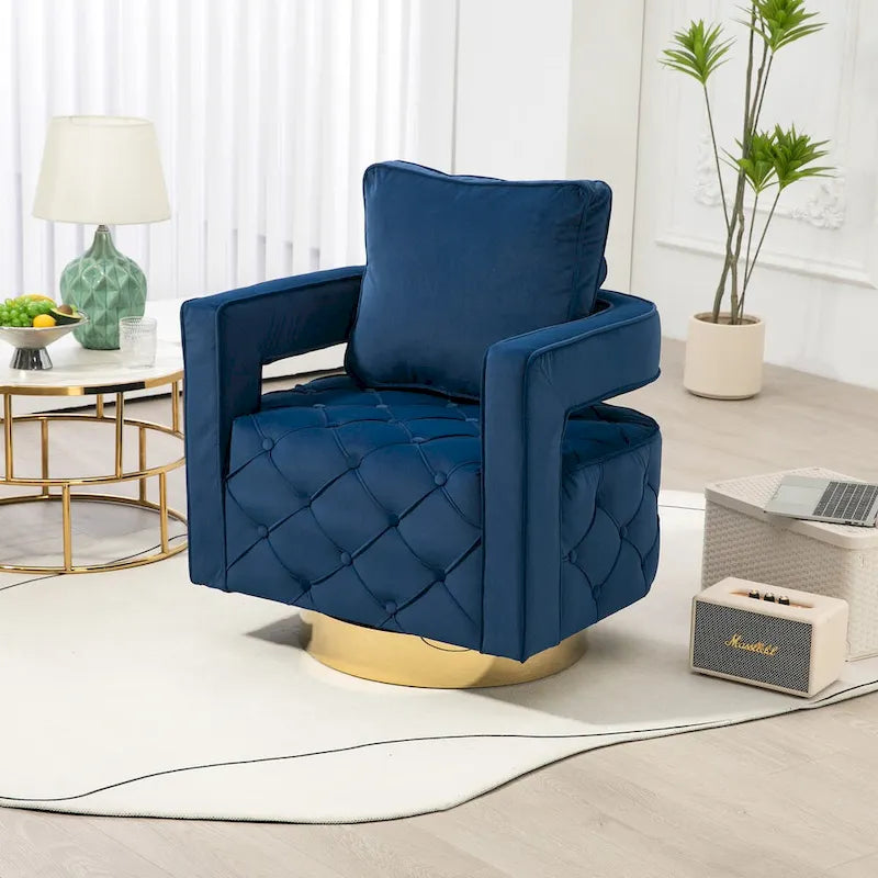 Sillón giratorio con asiento capitoné