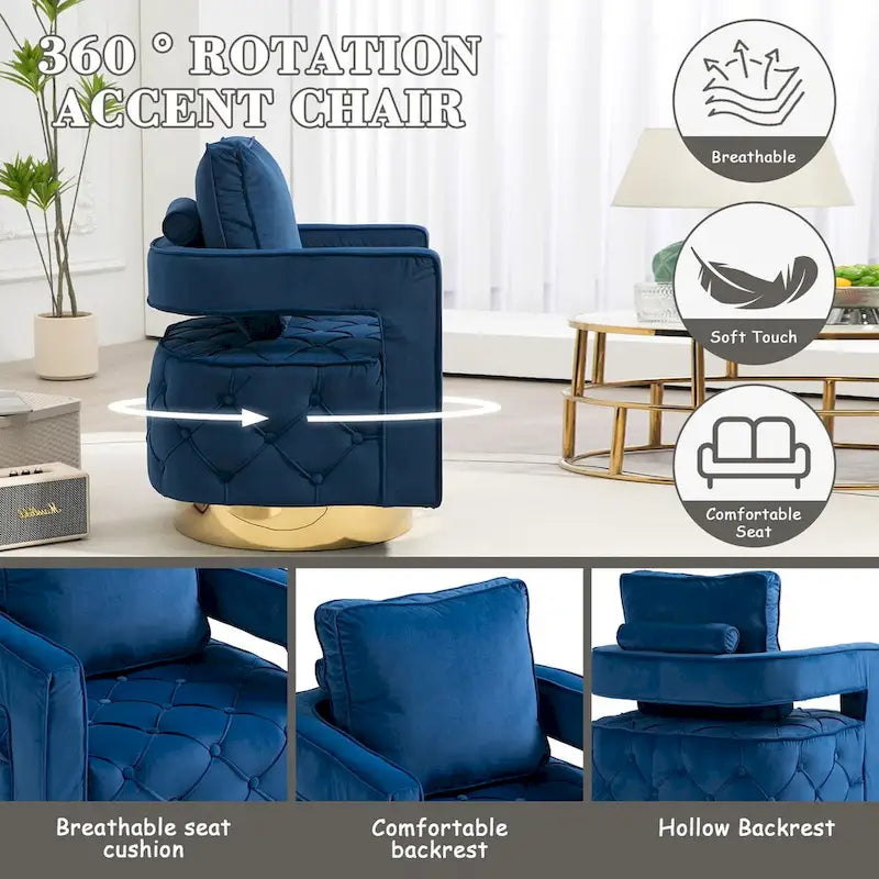 Sillón giratorio con asiento capitoné
