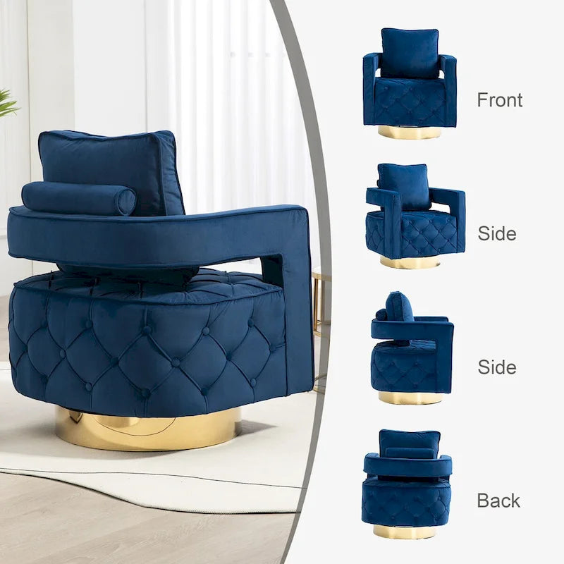 Sillón giratorio con asiento capitoné