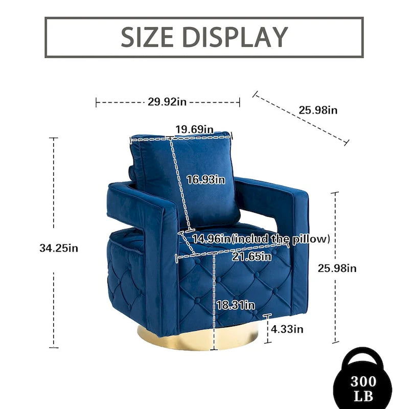 Sillón giratorio con asiento capitoné