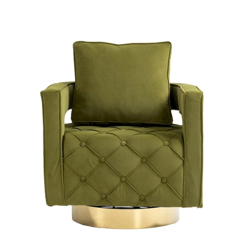 Sillón giratorio con asiento capitoné