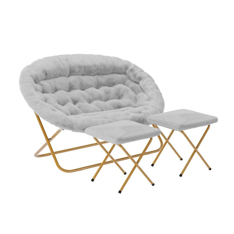 Sillón doble con 2 otomanas