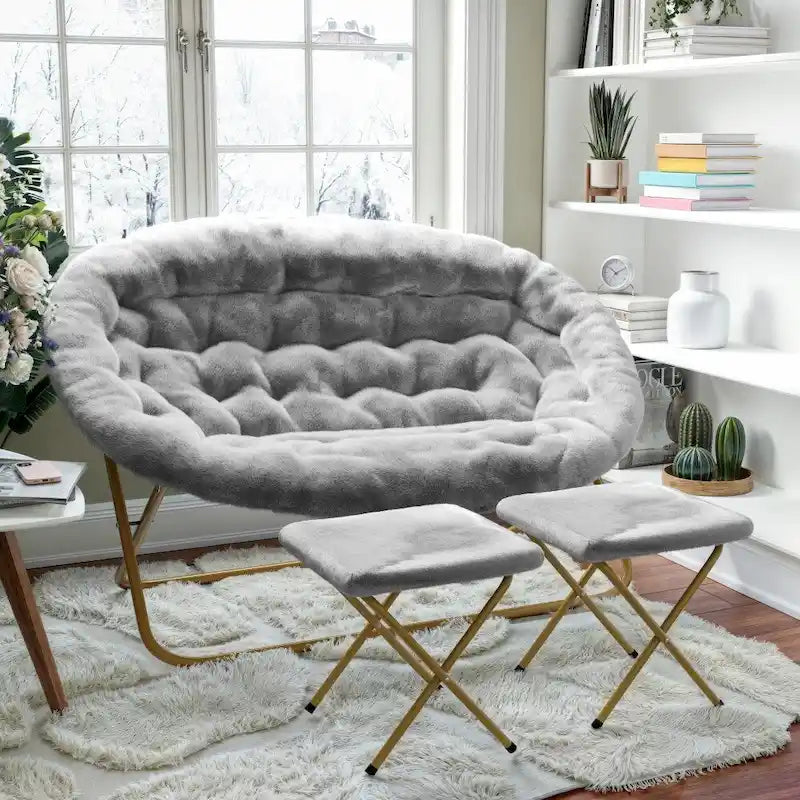 Sillón doble con 2 otomanas