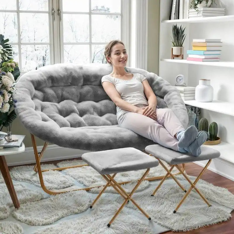 Sillón doble con 2 otomanas