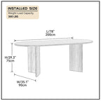 Mesa de comedor ovalada de 78 pulgadas con acabado de nogal