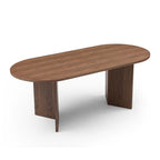 Mesa de comedor ovalada de 78 pulgadas con acabado de nogal