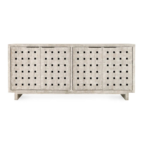 Aparador de madera de pino reciclada de 4 puertas