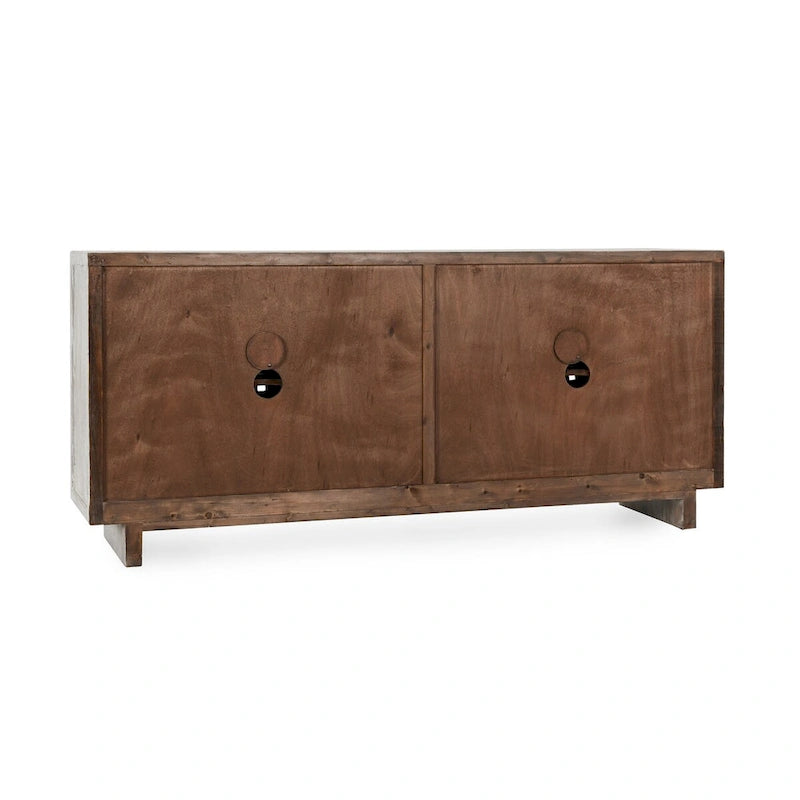 Aparador de madera de pino reciclada de 4 puertas