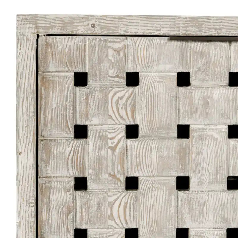 Aparador de madera de pino reciclada de 4 puertas