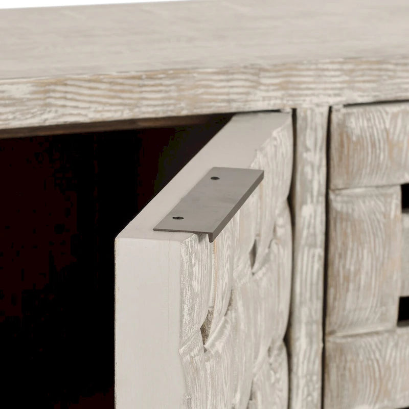 Aparador de madera de pino reciclada de 4 puertas
