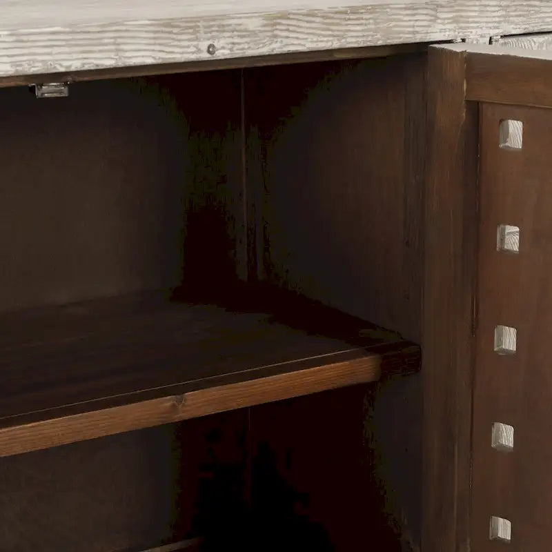 Aparador de madera de pino reciclada de 4 puertas