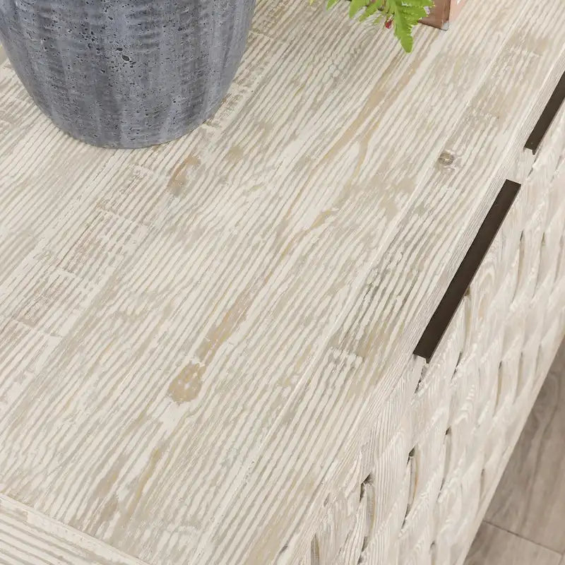 Aparador de madera de pino reciclada de 4 puertas