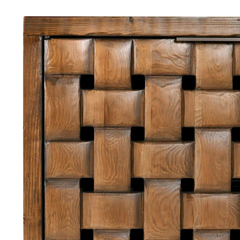 Aparador de madera de pino reciclada de 4 puertas