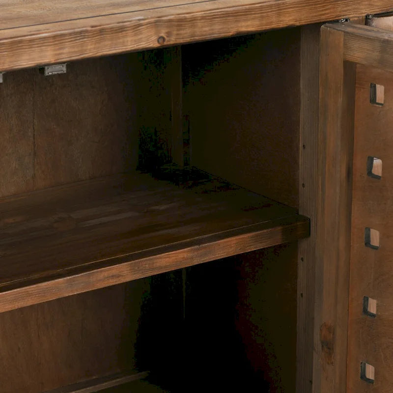 Aparador de madera de pino reciclada de 4 puertas