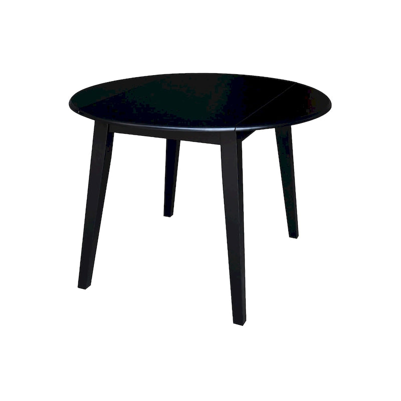 Mesa de comedor redonda de madera maciza de 42 pulgadas con alas abatibles