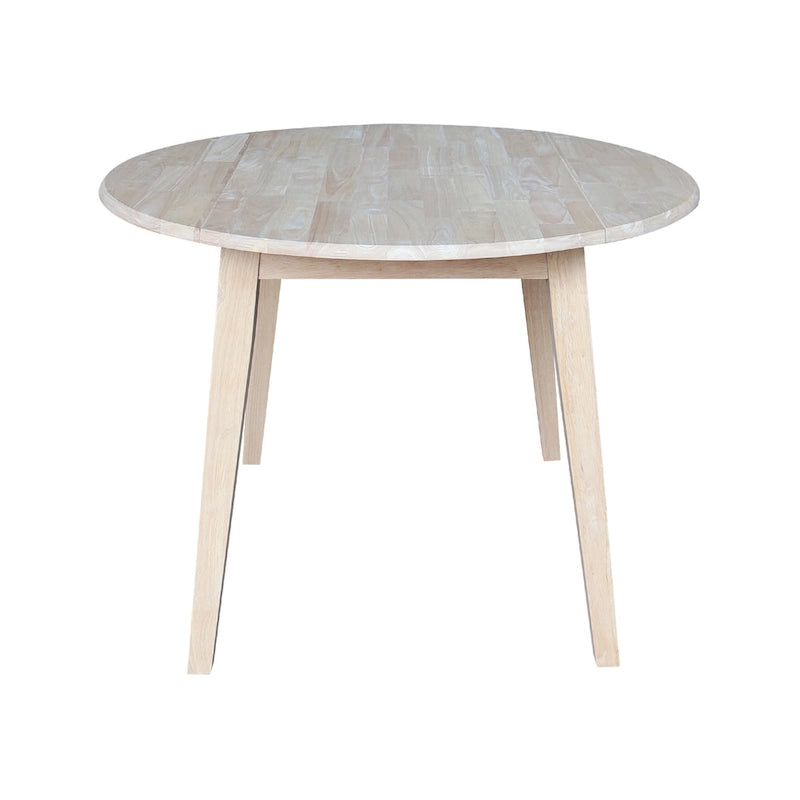 Mesa de comedor redonda de madera maciza de 42 pulgadas con alas abatibles
