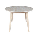 Mesa de comedor redonda de madera maciza de 42 pulgadas con alas abatibles