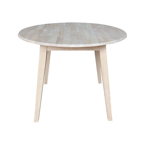 Mesa de comedor redonda de madera maciza de 42 pulgadas con alas abatibles