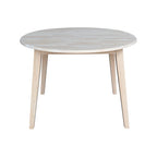 Mesa de comedor redonda de madera maciza de 42 pulgadas con alas abatibles