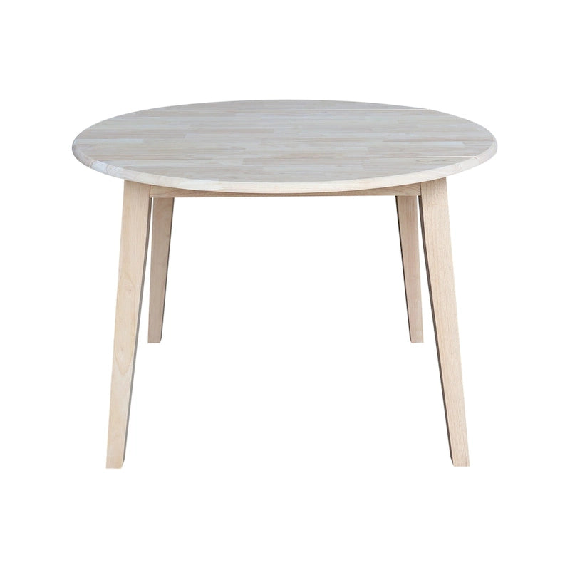 Mesa de comedor redonda de madera maciza de 42 pulgadas con alas abatibles