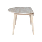 Mesa de comedor redonda de madera maciza de 42 pulgadas con alas abatibles