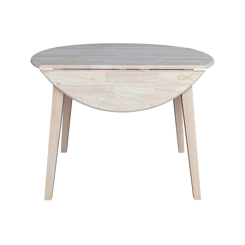 Mesa de comedor redonda de madera maciza de 42 pulgadas con alas abatibles