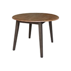 Mesa de comedor redonda de madera maciza de 42 pulgadas con alas abatibles