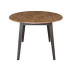 Mesa de comedor redonda de madera maciza de 42 pulgadas con alas abatibles