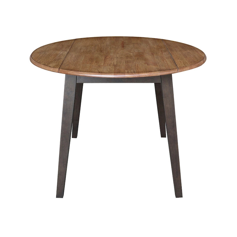 Mesa de comedor redonda de madera maciza de 42 pulgadas con alas abatibles