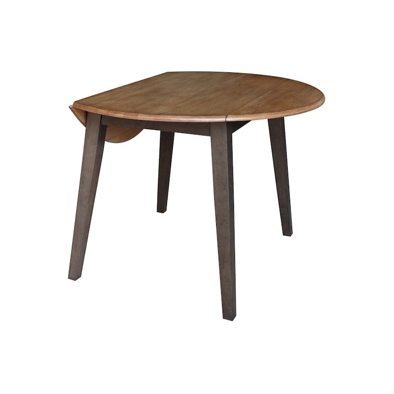Mesa de comedor redonda de madera maciza de 42 pulgadas con alas abatibles