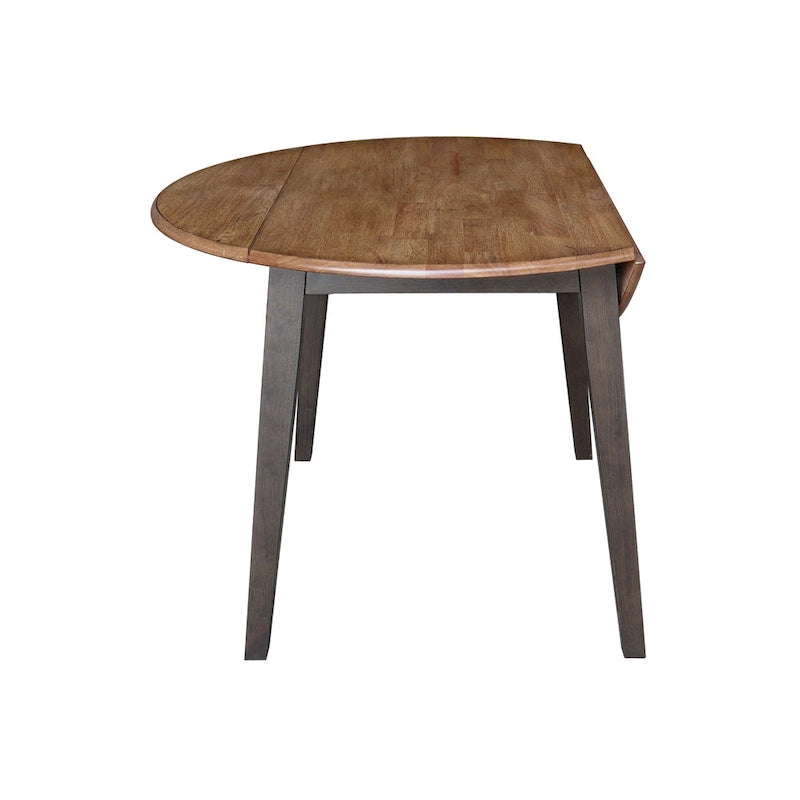 Mesa de comedor redonda de madera maciza de 42 pulgadas con alas abatibles