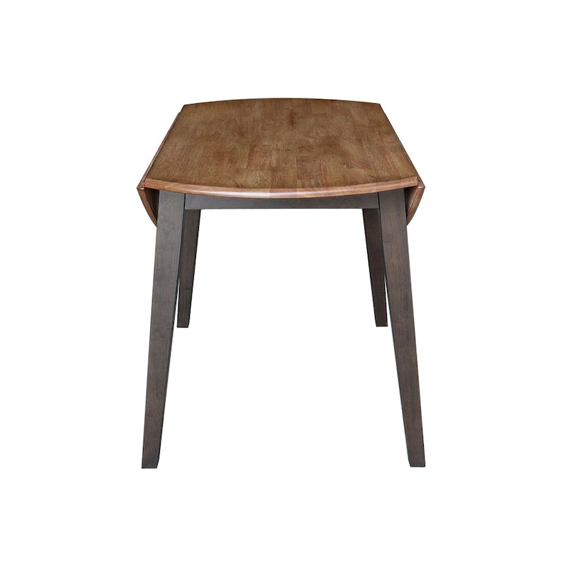 Mesa de comedor redonda de madera maciza de 42 pulgadas con alas abatibles