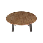 Mesa de comedor redonda de madera maciza de 42 pulgadas con alas abatibles