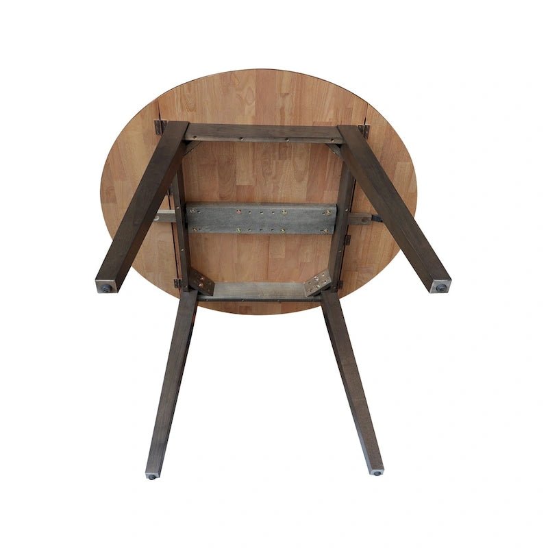 Mesa de comedor redonda de madera maciza de 42 pulgadas con alas abatibles