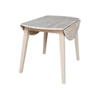 Mesa de comedor redonda de madera maciza de 42 pulgadas con alas abatibles
