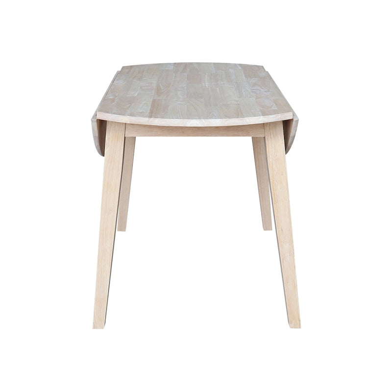Mesa de comedor redonda de madera maciza de 42 pulgadas con alas abatibles