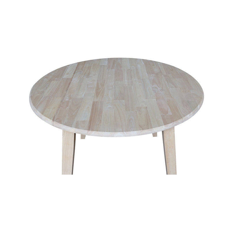 Mesa de comedor redonda de madera maciza de 42 pulgadas con alas abatibles