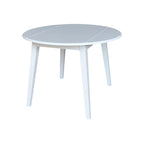 Mesa de comedor redonda de madera maciza de 42 pulgadas con alas abatibles