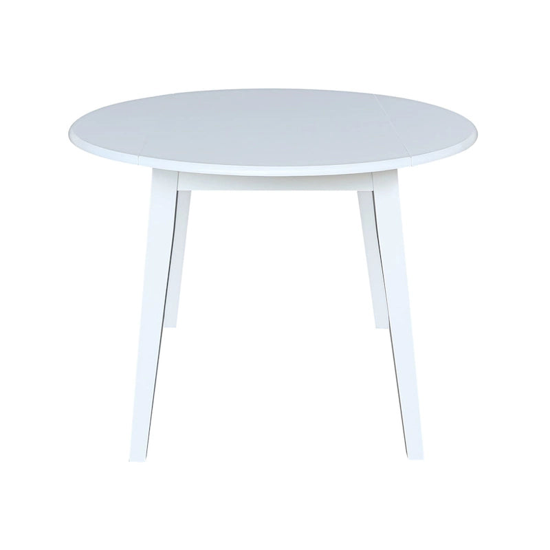Mesa de comedor redonda de madera maciza de 42 pulgadas con alas abatibles