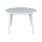 Mesa de comedor redonda de madera maciza de 42 pulgadas con alas abatibles