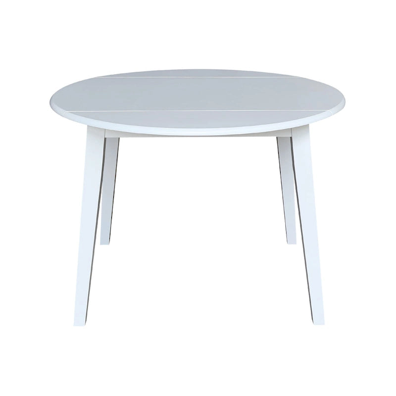 Mesa de comedor redonda de madera maciza de 42 pulgadas con alas abatibles