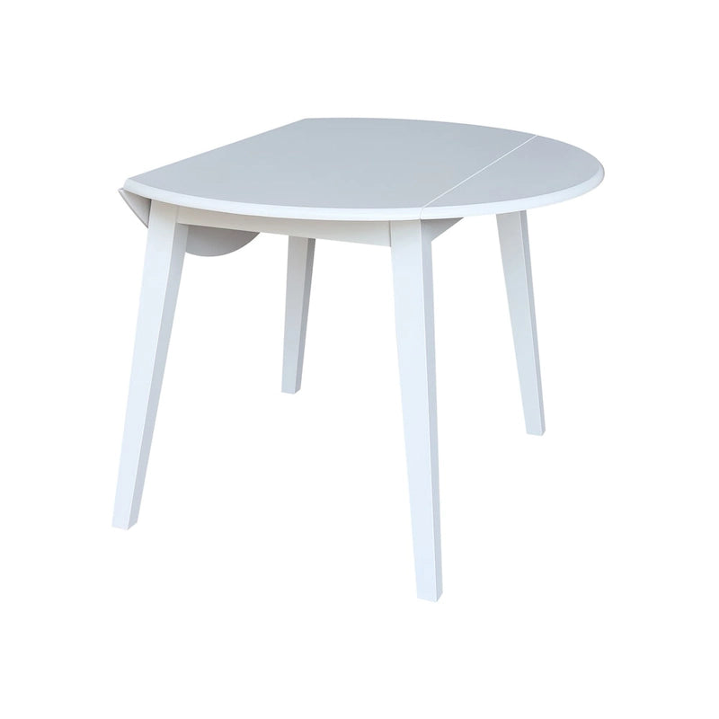 Mesa de comedor redonda de madera maciza de 42 pulgadas con alas abatibles