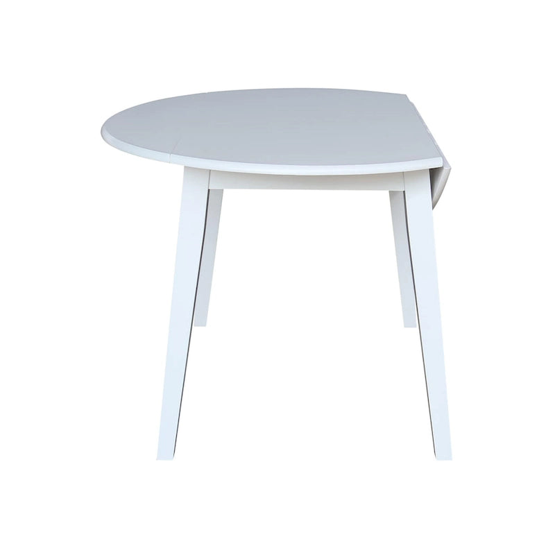 Mesa de comedor redonda de madera maciza de 42 pulgadas con alas abatibles