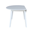 Mesa de comedor redonda de madera maciza de 42 pulgadas con alas abatibles