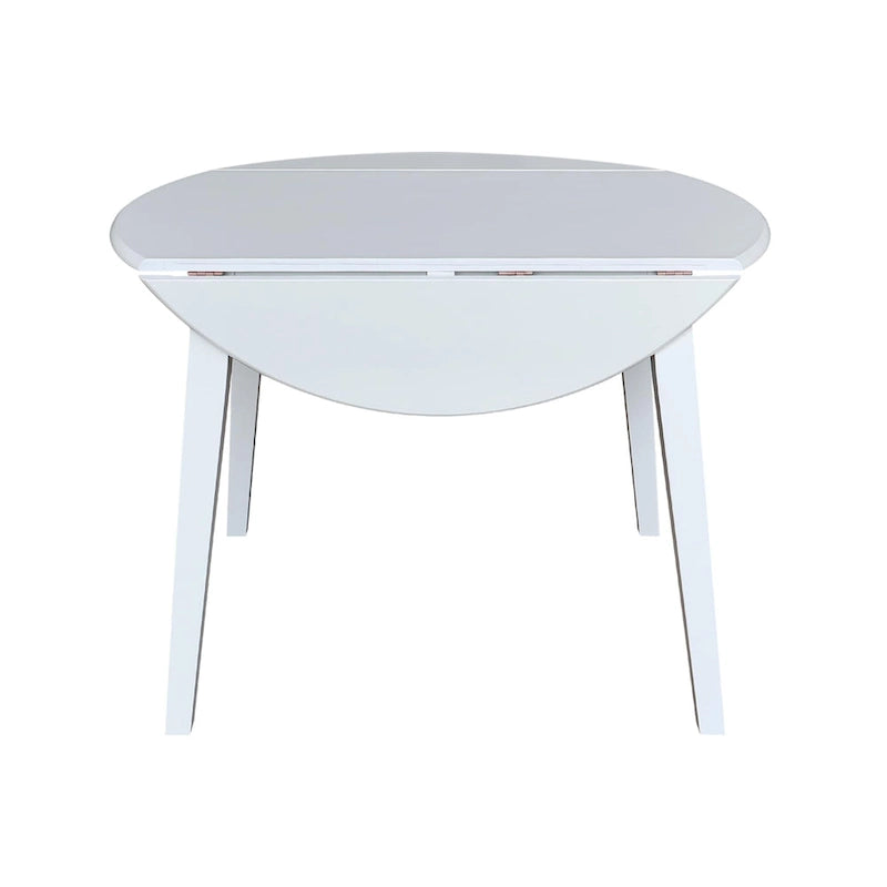 Mesa de comedor redonda de madera maciza de 42 pulgadas con alas abatibles