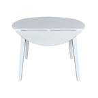 Mesa de comedor redonda de madera maciza de 42 pulgadas con alas abatibles
