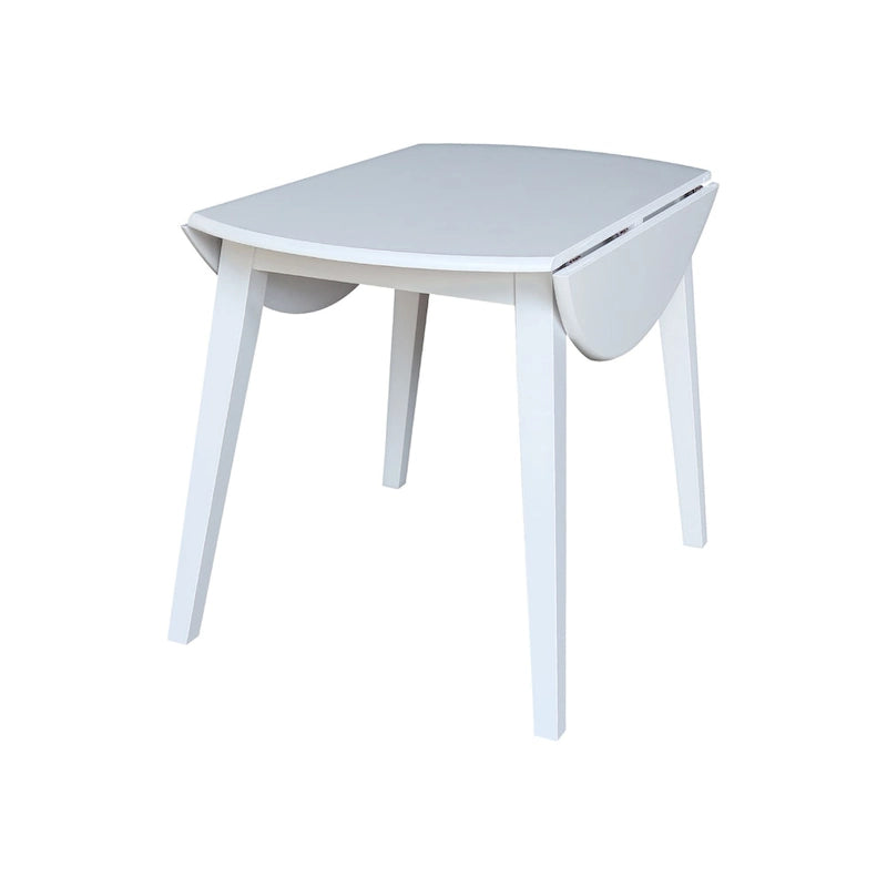 Mesa de comedor redonda de madera maciza de 42 pulgadas con alas abatibles