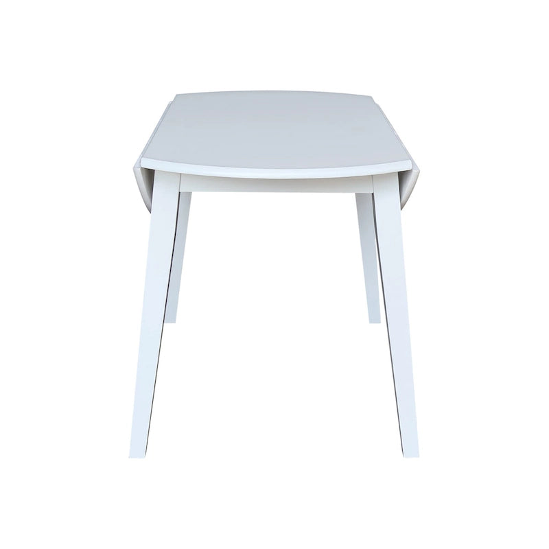 Mesa de comedor redonda de madera maciza de 42 pulgadas con alas abatibles