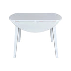 Mesa de comedor redonda de madera maciza de 42 pulgadas con alas abatibles