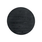 Mesa de comedor redonda de 59 pulgadas con base de pedestal, madera de caucho, negra